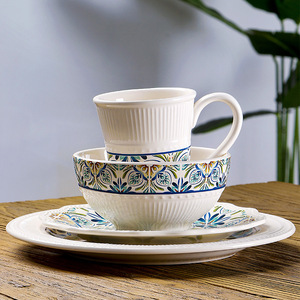 Plato plano de Pasta occidental en relieve de arte doméstico americano europeo, plato de cerámica Mediterráneo desechable, <span class=keywords><strong>platos</strong></span> y <span class=keywords><strong>platos</strong></span> de porcelana - Product Image 1
