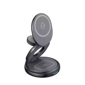 Chargeur de téléphone <span class=keywords><strong>sans</strong></span> <span class=keywords><strong>fil</strong></span> en aluminium 15W, station de <span class=keywords><strong>charge</strong></span> 3 en 1, support rotatif à 360°, chargeur <span class=keywords><strong>sans</strong></span> <span class=keywords><strong>fil</strong></span> pliable pour téléphone, montre et écouteurs - Product Image 3