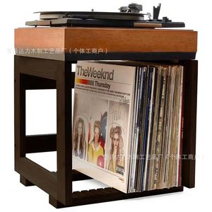 Wooden Vinyl <b>Record</b> Rack With Turntable <b>Stand</b> Storage Shelf For Home Use - Product Image 1