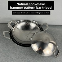 Yolecen petit Pot de fruits de mer Commercial Double oreille support de trépied doré chaudière sèche marmite alcool poêle métal spécial Commercial