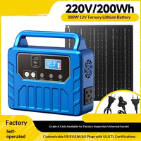 Batterie Externe Portable Lithium-Ion Haute Puissance 200W 300W pour Exportation Transfrontalière, Pack de Stockage d'Énergie à Chargement Photovoltaïque 300W avec Écran LCD