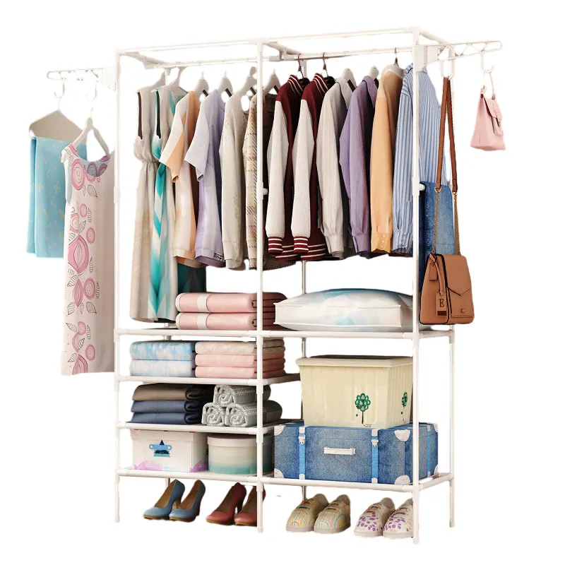 Multifunktion ale Garderobe Boden stehend zweireihige Kleider ständer hängen Kleiderbügel Wäsche ständer Schlafzimmer Haushalts verstärkung
