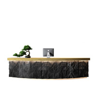 Nouveau bureau de réception carré en bois massif de style classique moderne et luxueux pour hôtel, hôpital, école, écologique, durable, usage commercial