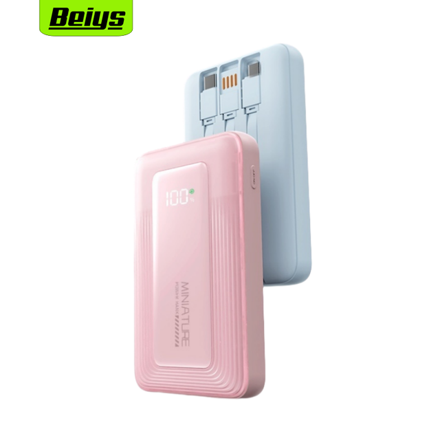OEM/ODM Portable Powerbank 22.5W Super Fast Charging Built in 3 Charging Cables LED Digital Display 10000mah Power Bank