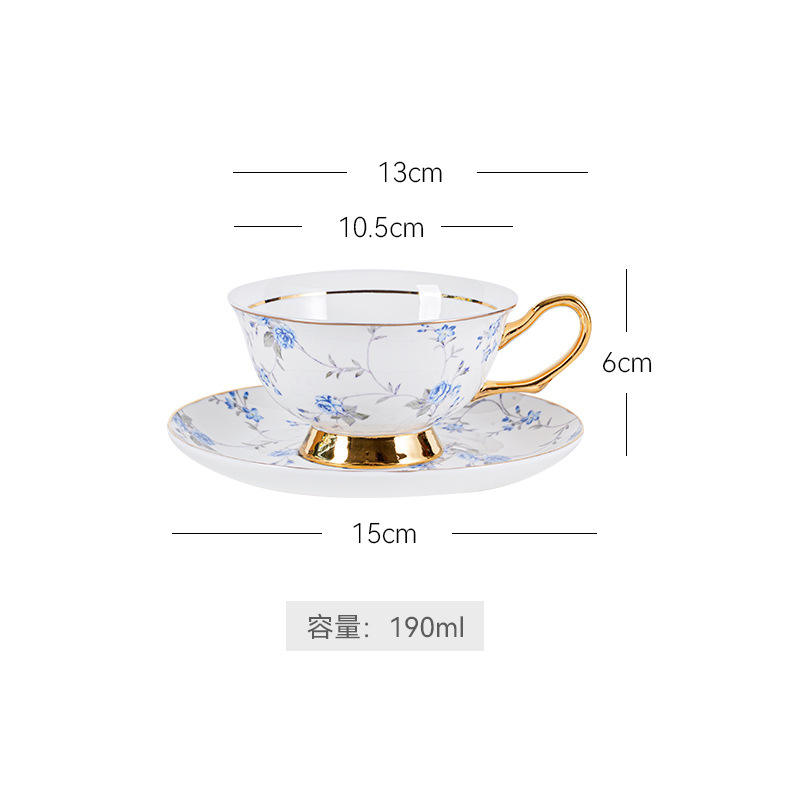 Small blue flower cup and saucer