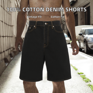 กางเกงยีนส์ขาสั้นทรงตรงผ้าฝ้าย 100% ระบายอากาศได้ดี สไตล์สตรีทแวร์ พิมพ์ลายคุณภาพสูง สำหรับผู้ชายออกกำลังกาย - Product Image 2