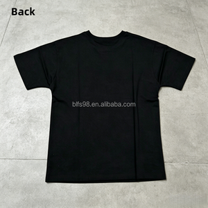 Men's Black Tiger Head Print Heavyweight T-Shirt Crew Neck Short Sleeve 100% Cotton <b>Knitted</b> Oversized Streetwear T-shirt - Product Image 2