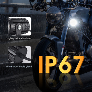 Phare LED étanche IP67 pour <span class=keywords><strong>moto</strong></span>, 6W-12W, mini phare de conduite, 3000K-5000K, double couleur, phare antibrouillard tout-terrain pour <span class=keywords><strong>moto</strong></span> - Product Image 6