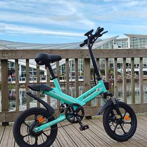 Vélo pliable Bodywel T16 Mini 36V 250W avec moteur arrière, batterie lithium intégrée 7 vitesses, cadre en acier bleu, amortisseur Bodywel T16 Fol - Product Image 2