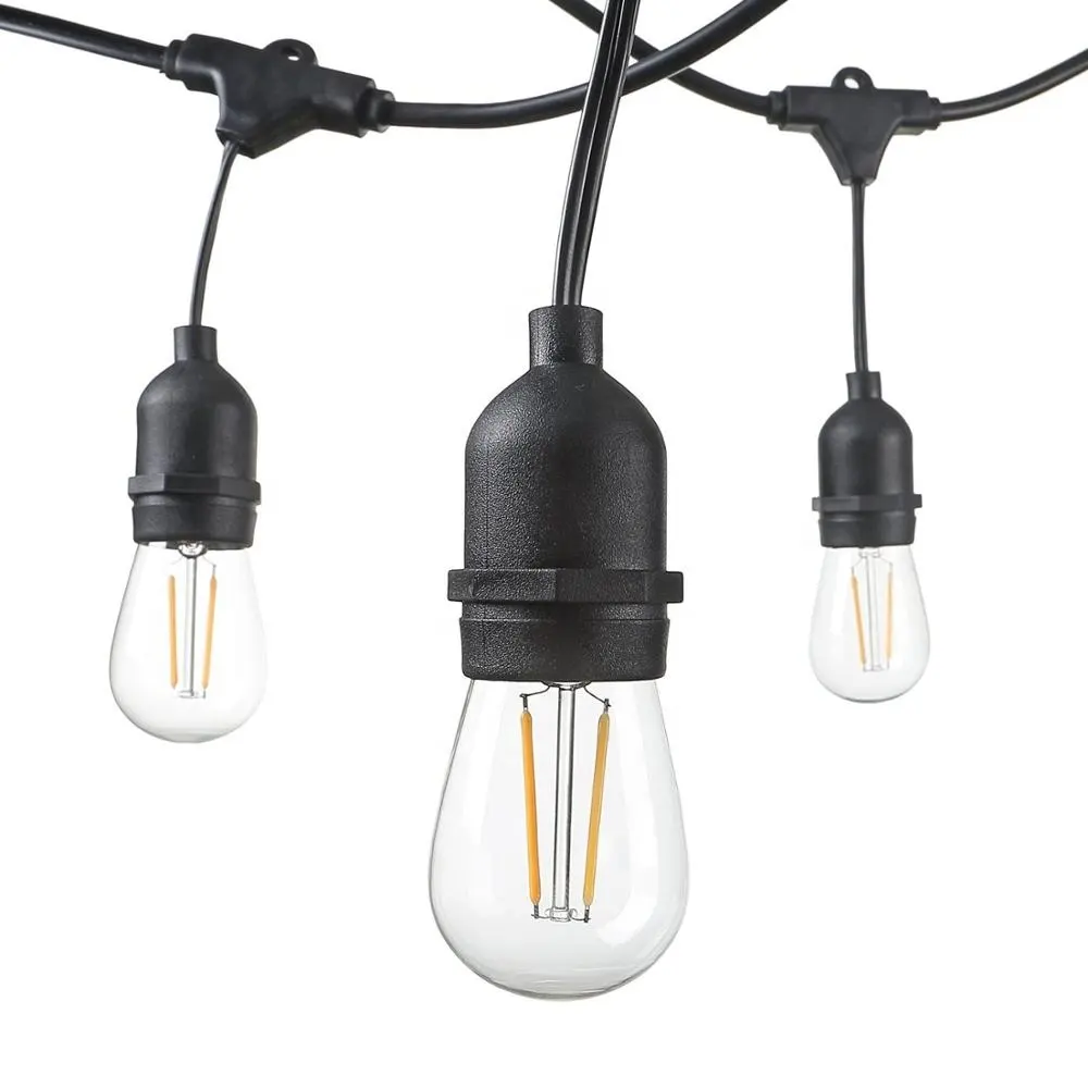 S14 LED bulb E27 screw bulb plastic shell and glass cover edison 2W LED bulb festoon string light