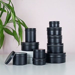 Black Plated 250ml Aluminium Jar Metal Tin <b>Container</b> Tea <b>Perfume</b> Cosmetics Candle Storage Logo Printing 100ml 60ml Available - Product Image 4