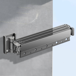 Gran oferta, colgador plegable retráctil para interiores con 6 8 agujeros, colgador montado en la pared, estante plegable para lavandería, ahorrador de espacio, tendedero para ropa - Product Image 3