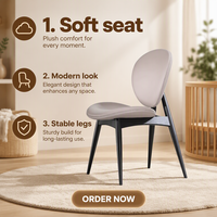 Chaise de salle à manger MULIGNA personnalisée, style nordique contemporain, ergonomique, avec dossier rembourré, revêtement en cuir, pour villa ou hôtel