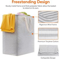 Lot de 2 paniers à linge pliables de 80 L, grands, autoportants et imperméables