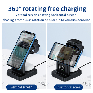 5 Trong 1 Nhanh Chóng Không Dây Sạc Trạm Đối Với iPhone 14 Trên Với Từ Loạt Ánh Sáng Ban Đêm Đồng Hồ Báo Thức Sạc Không Dây Đứng - Product Image 6