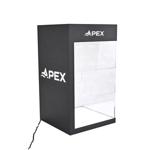 Apex Bền 3 Tiers Acrylic LED Ánh Sáng Khói Hiển Thị Đứng Tùy Chỉnh Khói <span class=keywords><strong>Showcase</strong></span> Với Logo In Ấn - Product Image 4