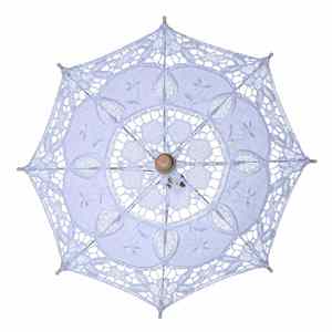 Popular Lace Parasol with Wooden Handle Promotional Party Supplies for Brides and Special Occasions - Product Image 2