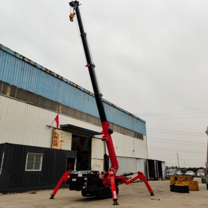 Telescopic Boom <strong>Crawler</strong> <strong>Crane</strong> 3ton Diesel All-Terrain Spider <strong>Crane</strong> Robust Rubber Track Maximum Lifting 10m Spider <strong>Crane</strong> - Product Image 2