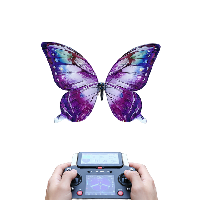 New Arrival Simple Quick Ship Led Light Show Bioinspired Robotic Flying Butterfly Drone Remote Control for Gala Night