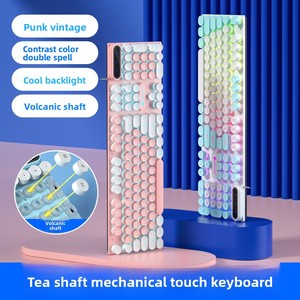 Pk100 104 Phím USB Có Dây LED <span class=keywords><strong>Backlit</strong></span> Bàn Phím Ba Màu Không Thấm Nước Chuyên Dụng E-Thể Thao Chơi Game Các Bộ Phận Máy Tính Cơ Khí - Product Image 5