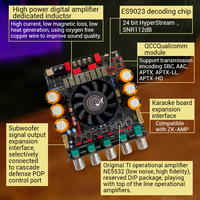WUZERVON SUB1200Q Qualcomm QCC3034 + ES9023 Extension de caisson de basses Carte amplificateur numérique 600W * 2 Interface d'extension de carte karaoké