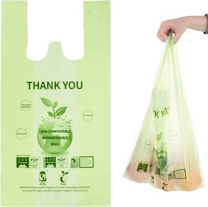 Printing <b>Compostable</b> PE T-shirt <b>Bag</b> with Customized Size and Color for Business Supermarket & Exhibition Use - Product Image 6