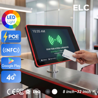 Tableta Android RK3568 de 10.1 Pulgadas con PoE para Montaje en Pared, con Lector NFC para Acceso a Edificios, SDK Incluido para Control de Barras de Luces LED
