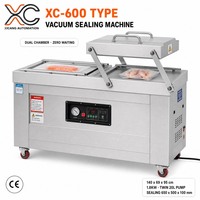 Machine de mise sous vide à double chambre XICANG XC-600, double pompe 20L, barre de scellage de 650 mm, acier inoxydable épaissi pour la viande