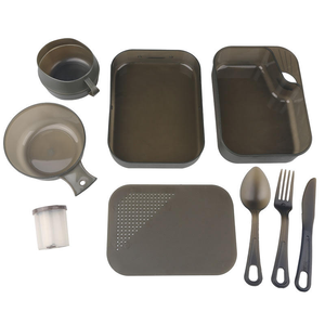 Couteau et fourchette de pique-nique verts de haute qualité, récipient de <span class=keywords><strong>camping</strong></span> en PP, couvercle de pot en <span class=keywords><strong>plastique</strong></span>, kit de vaisselle personnalisable avec logo - Product Image 3