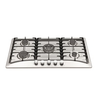 Cuisinière à gaz encastrable haute performance à 5 brûleurs, dessus en acier inoxydable, chauffage rapide et efficace pour la cuisson quotidienne
