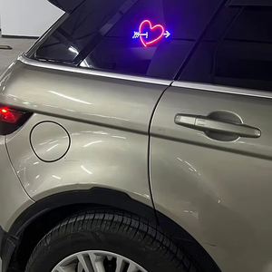Luz <span class=keywords><strong>LED</strong></span> decorativa para ventana de coche con USB, diseño inalámbrico en forma de corazón, luz de humor para ventana trasera de tendencia con brillo rojizo para ambiente romántico - Product Image 4