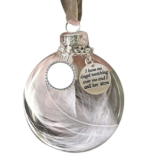 Boules de Noël décoratives en plastique transparent, impression par transfert thermique, 50x50mm, logo personnalisé, ornements commémoratifs pour arbre de Noël - Product Image 1
