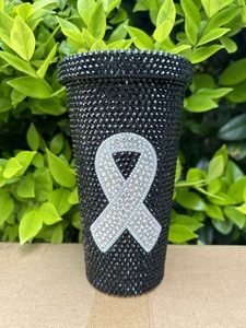 Vasos <span class=keywords><strong>de</strong></span> Café <span class=keywords><strong>de</strong></span> Acero Inoxidable <span class=keywords><strong>de</strong></span> 17 oz con Lazo Rosa Brillante y Diamantes <span class=keywords><strong>de</strong></span> Imitación para Concientización sobre el Cáncer <span class=keywords><strong>de</strong></span> <span class=keywords><strong>Mama</strong></span>, Vasos con Lazo <span class=keywords><strong>de</strong></span> Diamantes <span class=keywords><strong>de</strong></span> Imitación para Mujer - Product Image 2