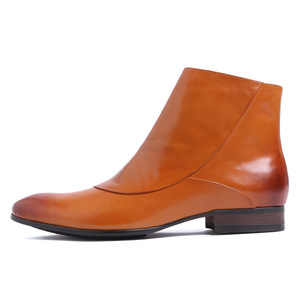 Bottines marron de haute qualité pour hommes, mocassins en cuir britannique lavé, style rétro, cousu Goodyear, lacets, brogues imperméables - Product Image 3