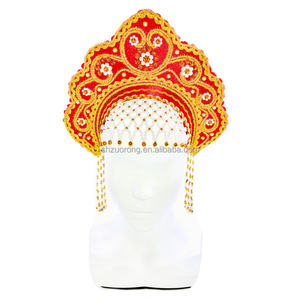 Tocado ruso femenino tradicional de moda personalizada de fábrica, tocado de niña Kokoshnik, corona de Navidad/tiara nupcial Kokoshnik - Product Image 6