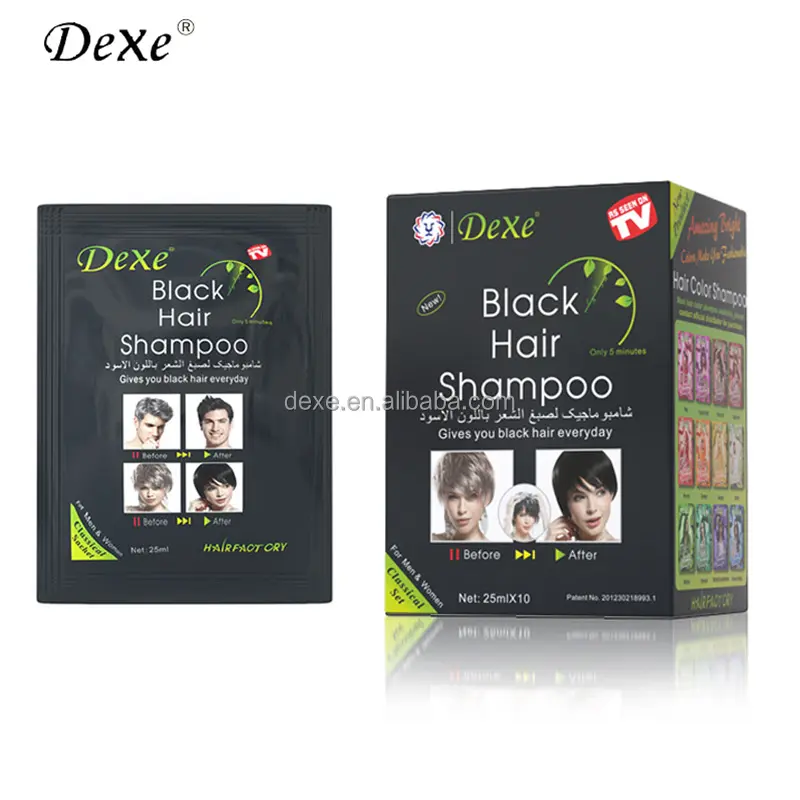 Beauty Products Wholesale Black Hair Shampoo Manufacturer Private Brand Black Hair Dye Shampoo in sachet