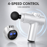 Nouveau design Mini pistolet de massage 460g léger 4 vitesses 4 têtes 42dB silencieux Recharge Type C Pistolet de massage des tissus profonds et des fascias