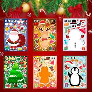 6 <b>Sheets</b> Waterproof Paper Christmas <b>Stickers</b> for Kids-Crafts Party Favors & Stocking Stuffers - Product Image 3