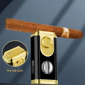 DEBANG Cigar Lighter Month New Product Multifunctional Treble Flames Torch Lighter V Cutter Refillable Cigarette Lighter
