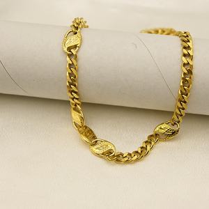 Großhandel benutzer definierte vergoldete Edelstahl Halskette lange dicke Kette rechteckigen Knopf Zirkon Charme für Hüft partys Hochzeiten - Product Image 6