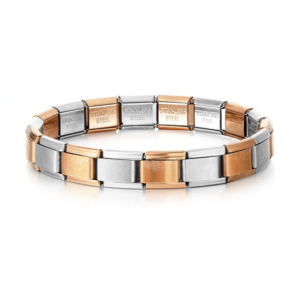 Rose gold between steel-gentle two-color