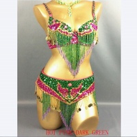 Nayaking Costume de danse du ventre pour femmes soutien-gorge et ceinture de danse du ventre Tribal Sexy costume de danse professionnel carnaval soutien-gorge ceinture
