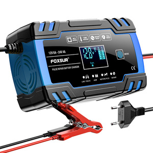 Chargeur de batterie intelligent à impulsions 12V/24V 8A pour <span class=keywords><strong>voiture</strong></span> et moto - Compatible avec les prises UK et EU - Product Image 1