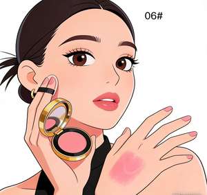 Rubor de Maquillaje de Alta Calidad de Marcas Populares, Rubor en Polvo Vegano Pigmentado con Brillo Rosa, Paleta de Rubor Vegano Sedoso - Product Image 4