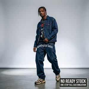 Jeans baggy Y2K personnalisés, streetwear hip-hop, pantalons en denim pour hommes, mode urbaine, personnalisation complète - Product Image 6