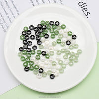 8mm lettres majuscules perles rondes trou droit coquillages d'eau douce saphir noir jaspe perles en vrac fabrication de bijoux