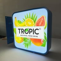 Boîtes lumineuses publicitaires en acrylique personnalisées avec logo, double face, éclairées par LED, éclairage extérieur, enseigne lumineuse pour magasin, boîte lumineuse pour café