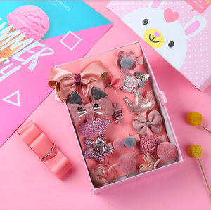 Новый дизайн, подарок для маленьких девочек, 18 шт., заколки для волос с бантом, наборы аксессуаров для волос, Оптовая продажа, набор повязок для волос - Product Image 4