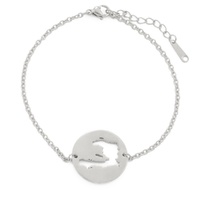 Bracelet de carte d'Haïti en plaqué or 18 carats Bracelet de carte de pays d'Haïti minimaliste en acier inoxydable bijoux de carte d'Haïti pour cadeau de voyage