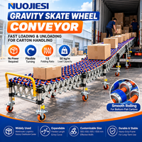 Convoyeur à roulettes à gravité pour économie d'espace 1:5, convoyeur mobile flexible pliable pour les opérations logistiques